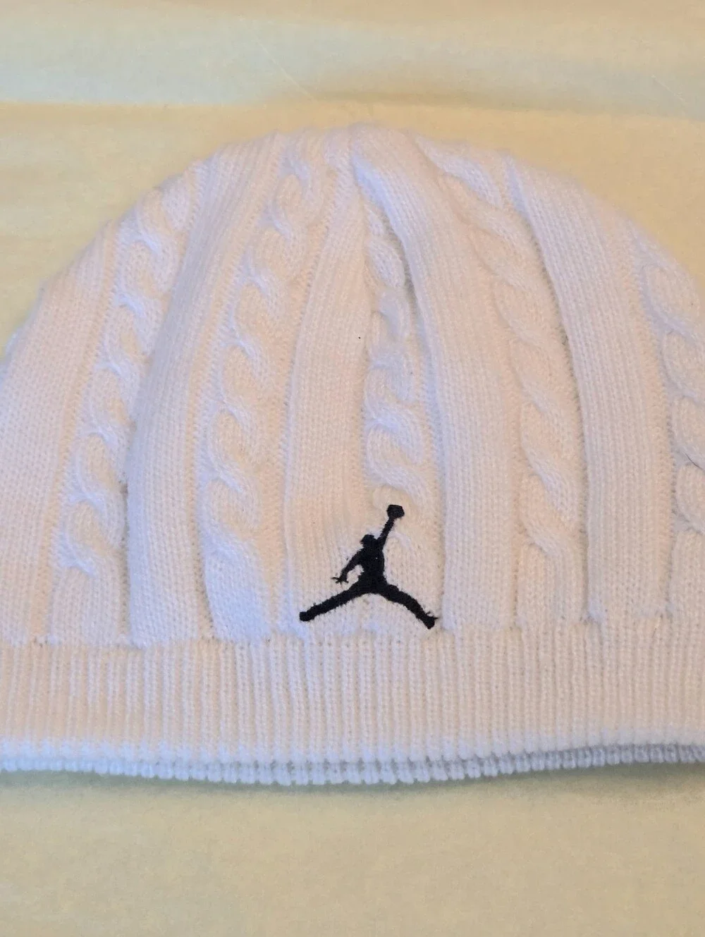 Nike Jordan Jumpman Beanie Cap Cable Knit Cream Unisex